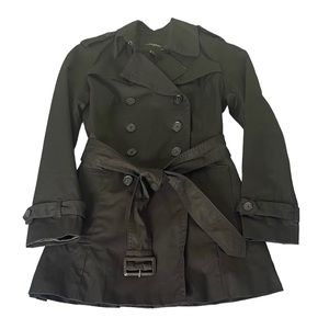 Banana Republic spring rain jacket dressy Petite XS black lightweight fitted EUC